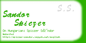sandor spiczer business card